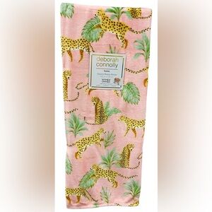 Pink Leopard Throw Luxury Fleece Deborah Connolly Safari Jungle 50x70 NEW NWT